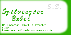 szilveszter babel business card